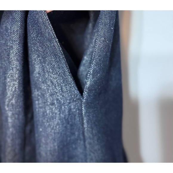 Solitaire Cottagecore Denim Maxi‎ Shirt Dress Size XL Embroidered Eyelet Western - Picture 3 of 8